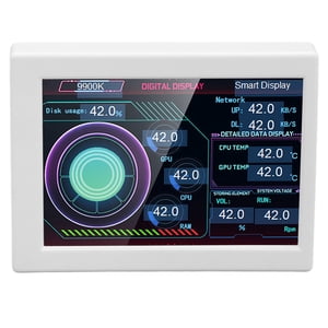PC Panneau de capteur, 3.5 1 cm IPS Affichage Stepless Dimming Rotation Thème Éditeur d'ordinateur Temp Monitor Type C Interface Multi Paramètre Affichage Metal Shell PC Affichage de la température