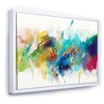 thumbnail image 1 of Designart Histoire Turquoise Avec Des Touches De Jaune Et De Rouge ART MURAL À CADRE FLOTTÉ, 1 of 4