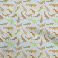 thumbnail image 1 of oneOone Rayon Orange Fabric Asian Japanese Koi Fish With Wave Sewing Material Print Fabric By The Yard 56 Inch Wide, 1 of 4