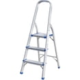 thumbnail image 1 of Stanz (TM) 3 Step Aluminum Frame Stool with Hand Grip, Three Steps Ladder 300 Pound Capacity, 1 of 3