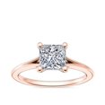 thumbnail image 1 of 1.00 Carat Excellent Princess Cut Natural Diamond Solitaire Beautiful Ring for Anniversary Solid 18K Rose Gold Size 4.5, 1 of 8
