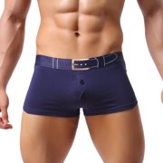 FhsagQ Underwear Mens Bikini Underwear Pack Male Casual Breathable Underwear Pant Cotton Belt Print Button Knickers Comfortable Boxer Mens Underwear Boxers Briefs Pack Xxl Dark Blue L