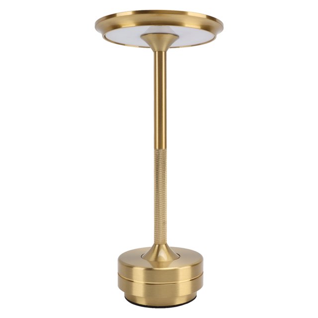 Lampe de Bureau à DEL Sans Fil, Lampe de Table à DEL Sans Fil en Aluminium Moderne de Forme Ronde à Éclairage Doux Ajuste la Luminosité pour la Maison