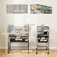 thumbnail image 3 of PawHut Large Hamster Cage, 3 Tier Rolling Gerbil Cage with Storage Shelf, 3 of 10