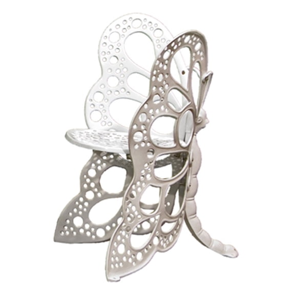 Flower House Indoor Outdoor Metal Butterfly Chair for Patio & Garden, White