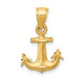 thumbnail image 1 of 14k Yellow Gold Anchor Necklace Charm Pendant Seashore, 1 of 8