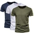 thumbnail image 1 of Besolor 3 Pack Men's Summer Shirts Big and Talls Short Sleeve Basic Tees Round Neck Athletic Workout Tee Tops, 1 of 6