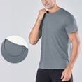 thumbnail image 2 of cfhntfmh T-Shirts Athlétiques pour Hommes Extensibles à Col Rond T-Shirt de Course et d'Entraînement Confortable Léger à Manches Courtes Hauts de Gym, 2 of 7