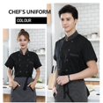 thumbnail image 4 of Maoww Unisex Chef Coat Jacket Catering Kitchen Short Sleeve Chef Wear 2XL Black, 4 of 9