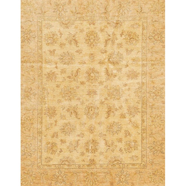 Ahgly Company Indoor Rectangle Abstract Chrome Gold Yellow Oriental Area Rugs, 8' x 10'