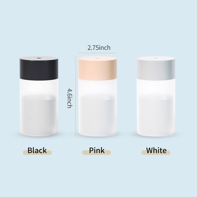 Arealer 260mL Mist Humidifier Diffuser Portable Colorful Night Light Quiet Cool Humidifier Desktop USB Powered Waterless Auto-Off Humidifier for Home Travel Car Office Bedroom