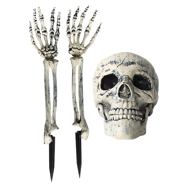 CEHVOM Halloween Skeleton Prop Human Full Size Skull Hand Garden Model Decor Clearance