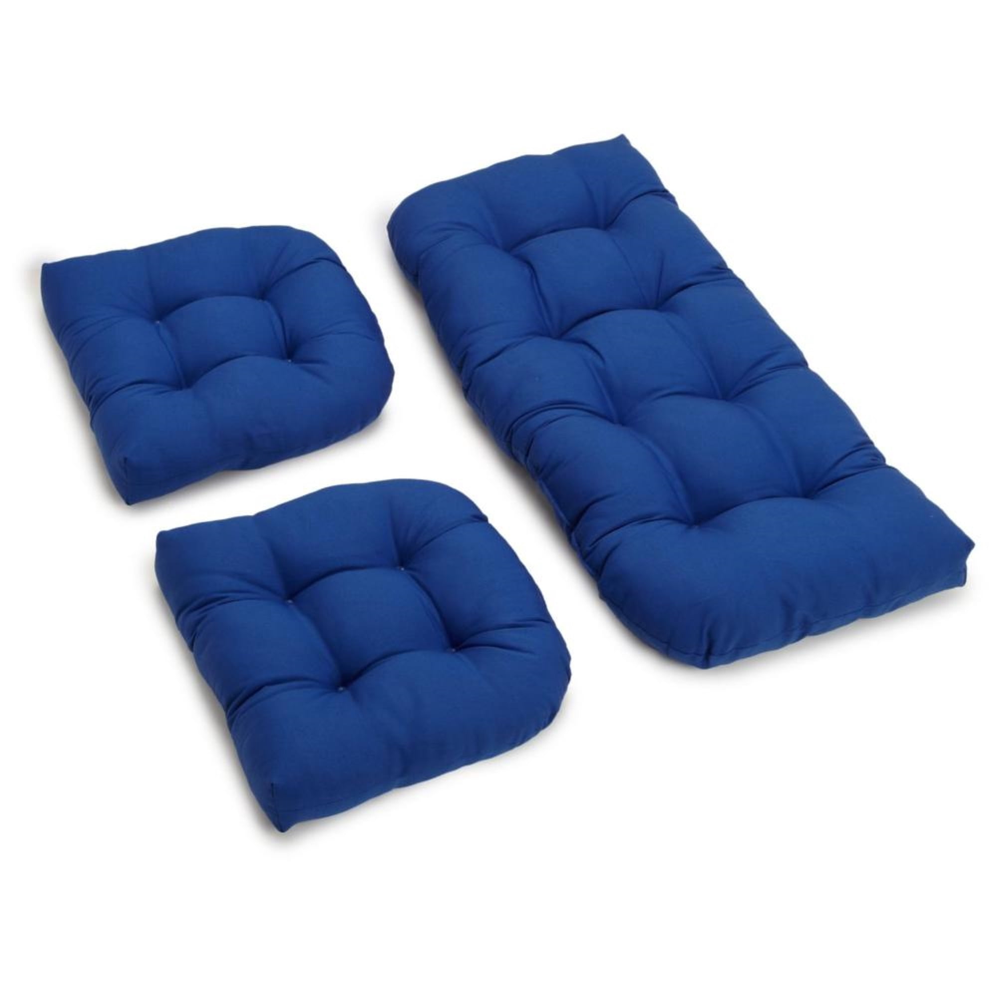 U-Shaped Twill Tufted Settee Cushion Set (Set of 3)