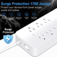 thumbnail image 3 of PROTECTOR POWER STRIP 8 OUTLET WITH PORT LONG CORD FOR HOME OFFICE, 3 of 7