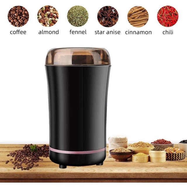 Moulin à Café Électrique, Broyeur à Lame en Acier Inoxydable pour Grains de Café