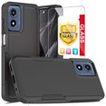 thumbnail image 1 of TJS for Motorola Moto G Play 4G (2024) Phone Case, with Tempered Glass Screen Protector, Heavy Duty Rugged Shockproof Full Body Protection Cover for Moto G Play 4G (2024) (Black), 1 of 7