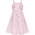 thumbnail image 2 of Robe Fille Rose Sans Manches Marguerite Florale Fête de Pâques Printemps 6 Ans, 2 of 6