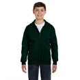 thumbnail image 2 of Hanes Comfortblend EcoSmart Kids` Full-Zip Hoodie Sweatshirt, S, Deep Forest, 2 of 4