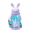 thumbnail image 1 of Rabbit Shaped Straw Water Bottle with Flip Top Lid, Large Capacity Reusable Plastic Bottle for Outdoor, Commute and Daily Hydration, 1 of 6