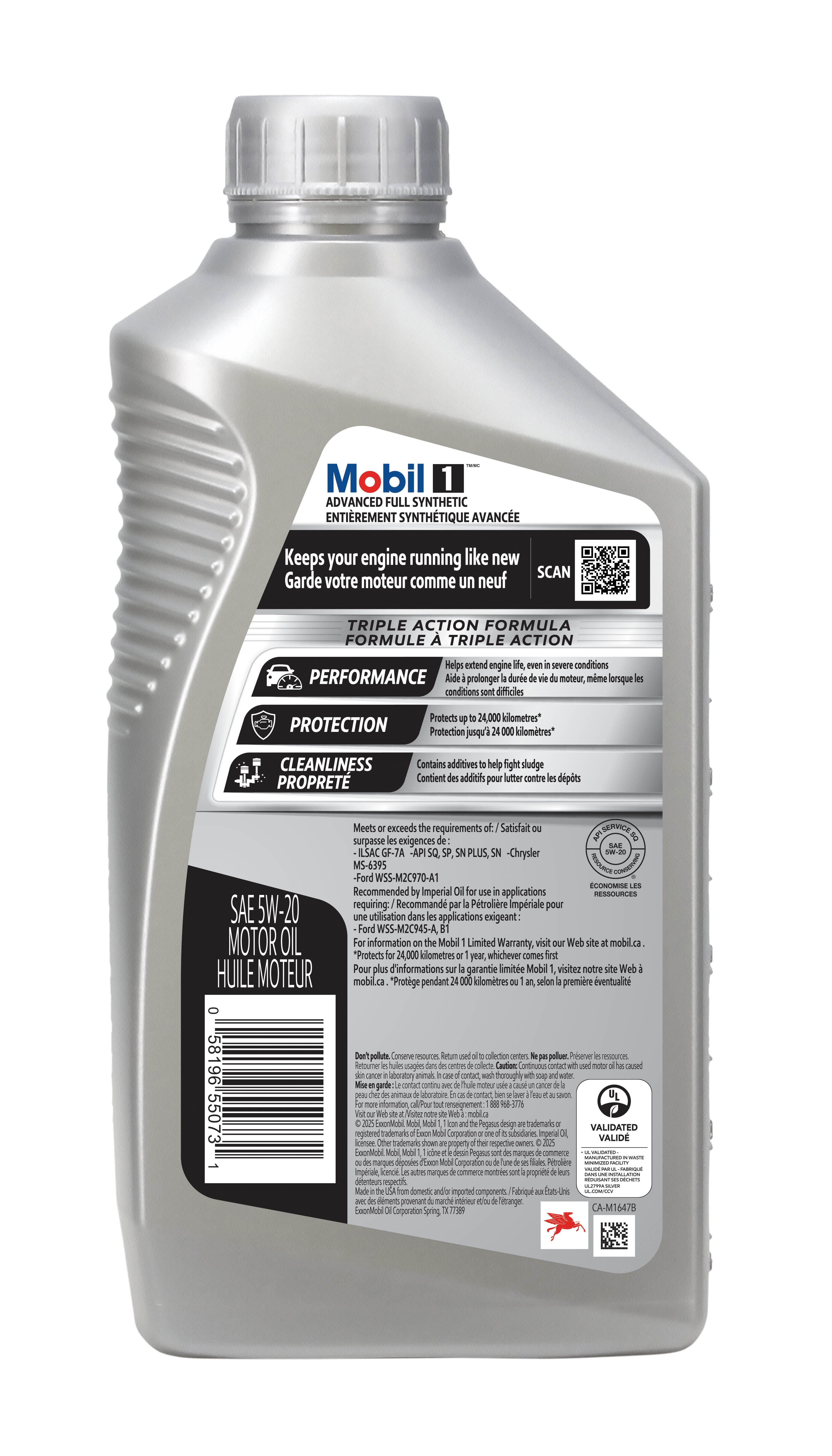 Huile moteur entièrement synthétique Mobil 1™ 5W-20, 1 L