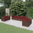 thumbnail image 1 of vidaXL 8 Piece Garden Lounge Set with Cushions Poly Rattan Brown, 1 of 4