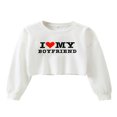 thumbnail image 1 of Women‘s Cropped Sweatshirts Letter Heart Print Crew Neck Pullovers, 1 of 7