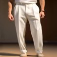 thumbnail image 1 of Weiqiqre Pantalon pour Hommes Coupe Classique devant Plat Taille Extensible Dissimulée Pantalon Habillé Pantalon de Complet Sans Repassage, 1 of 6