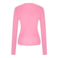 thumbnail image 4 of Dealovy Womens Long Sleeve Shirts Crew Neck Basic Crop Tops Slim Fitted Solid Color Going out Tops, 4 of 5