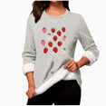 thumbnail image 2 of Heisall Chemises de Base pour Femmes Automne Hiver Imprimé Floral Col Rond Manches Longues Épaissies Polaire Teddy Shearling Chaud Ajusté Hauts Thermiques pour Usage Quotidien par Temps Froid, 2 of 3