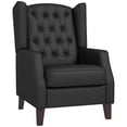 thumbnail image 1 of HOMCOM Fauteuil d'Appoint Capitonné à Boutons, Fauteuil en Similicuir, Noir, 1 of 10
