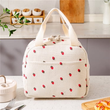 Lunchbags Lunch Bags for Girls, Washable Lunch Bags for Women, Thermal Insulated Lunch Bag, Lunch Cooler Bag Ladies Lunch Bag, White-2