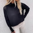 thumbnail image 4 of Yuyuzo Womens Sweater Long Sleeve Pullover Turtleneck Tops with Button Cuff Winter Fall Casual Solid Color Sweaters, 4 of 6