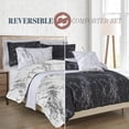 thumbnail image 2 of Reversible 10-Piece Marble Print Comforter Set - Includes Decorative Pillow, Fitted Sheet with Smart Pockets, Soft and Plush Medium-Weight Material, King Size, Black/White, 2 of 6