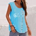 thumbnail image 2 of Pompotops Femme Été Décontracté Sans Manches Gilet à Boutons Col Rond Blouse Ample Haut Actif Femme, 2 of 4