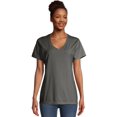 thumbnail image 1 of Hanes T-Shirt à Col en V ComfortWash pour Femmes, P, Gris Rail Neuf, 1 of 1