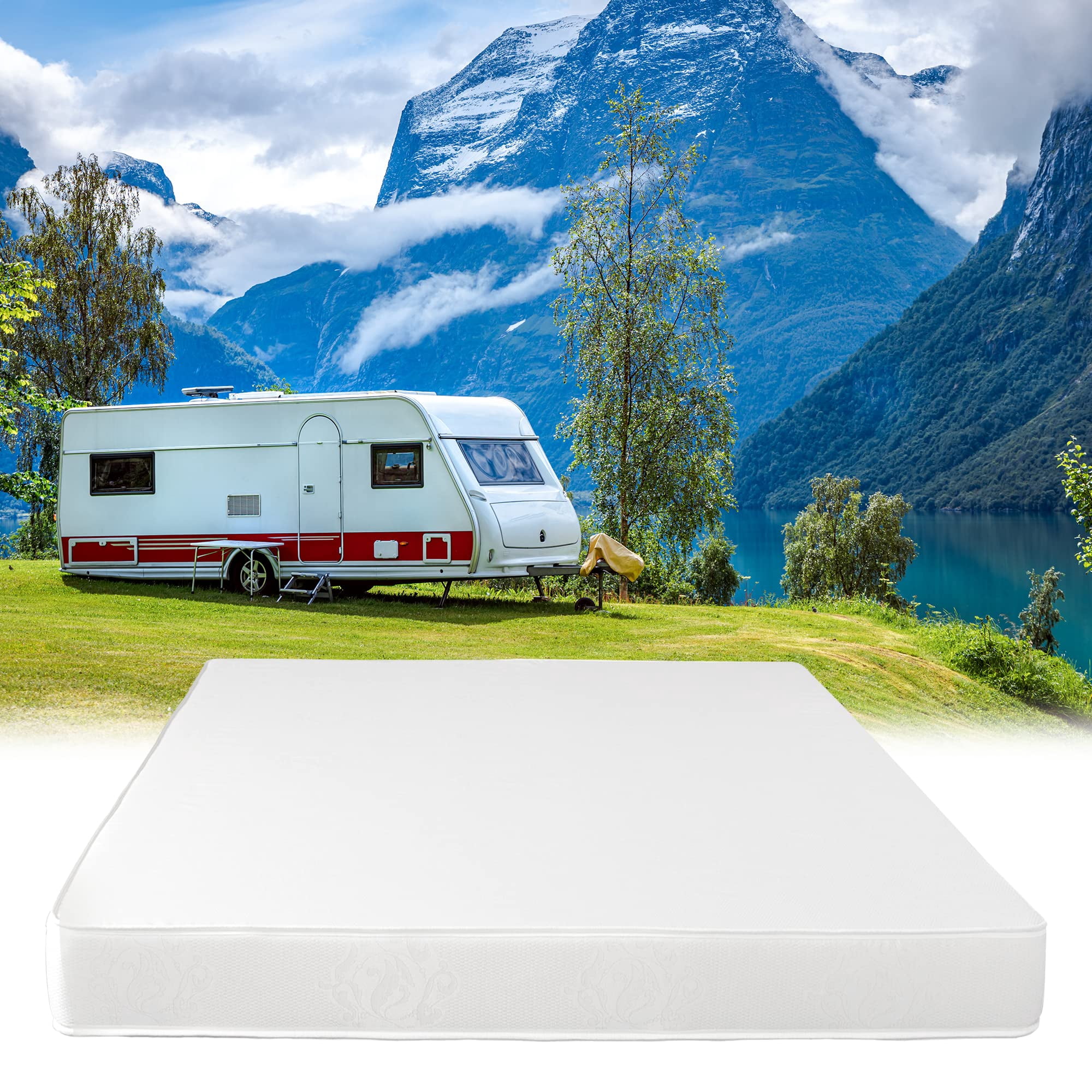 Serenia Sleep Full Mattress for RV Camper, 8-Inch Memory Foam - CertiPUR-US Certified RV Mattress for a Comfortable Sleep - Open Cell Foam Trailer Bed Mattresses (54” x 75”)