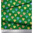 thumbnail image 2 of Soimoi Green polyester Crepe Fabric Diamond Geometric Print Fabric by the Yard 42 Inch Wide, 2 of 5