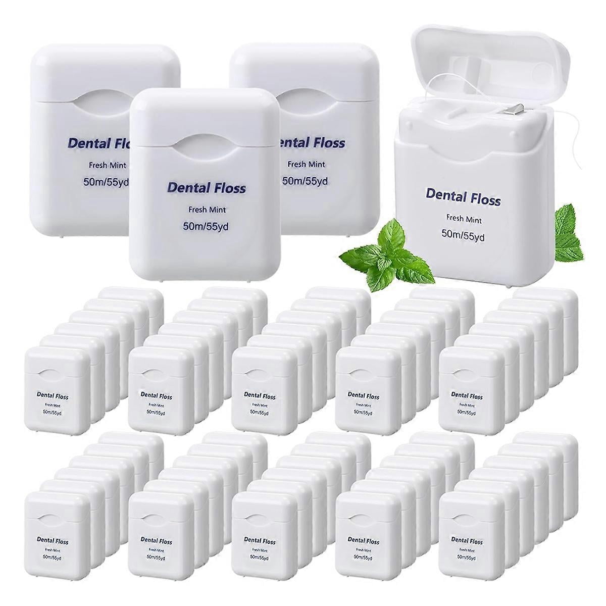 60 Pack Dental Floss Bulk Mint Flavored 50m Each Travel