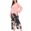 thumbnail image 1 of Teissuly Pyjama pour Femmes Pyjama à Col Rond Ensemble à Manches Longues pour la Maison, 1 of 3