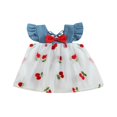 thumbnail image 3 of Robe de Princesse pour Bébé Fille avec Broderie de Cerises et Patchwork, 3 of 9