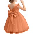 thumbnail image 3 of RXIRUCGD 2025 Vêtements d'Été pour Enfants Robe Bouffante en Maille Unie pour Filles Robe de Performance Formelle pour Filles, 3 of 4