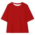thumbnail image 3 of Hauts d'Été pour Adolescentes 2025 T-Shirts Surdimensionnés à Manches Courtes Chic Décontracté Col Rond Mode, 3 of 5