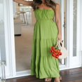 thumbnail image 3 of Femmes Été Boho Maxi Robes Cravate Sangles Découpées Dos Nu Fluide une Longue Robe de Plage, 3 of 6