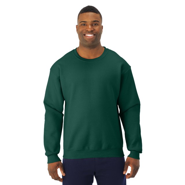 Jerzees Mens NuBlend Super Sweats Crew Sweatshirt, M, Forest Green