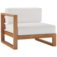 thumbnail image 2 of Modway Upland Modern Solid Teak Wood Outdoor Left-Arm Chair in Natural/White, 2 of 8