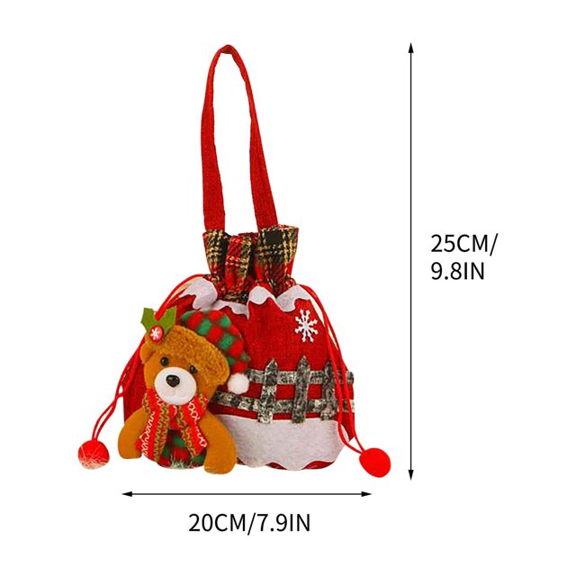 RXIRUCGD Sacs de Noël Mignons pour Cadeaux Sacs-Cadeaux Rouges Petit Sac à Main Non Tissé Bon pour Cadeaux de Fête de Noël