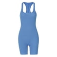 thumbnail image 3 of asjyhkr Womens Workout Seamelss Jumpsuit Yoga Ribbed Bodycon One Piece Square Neck Tank Top Romper, 3 of 8