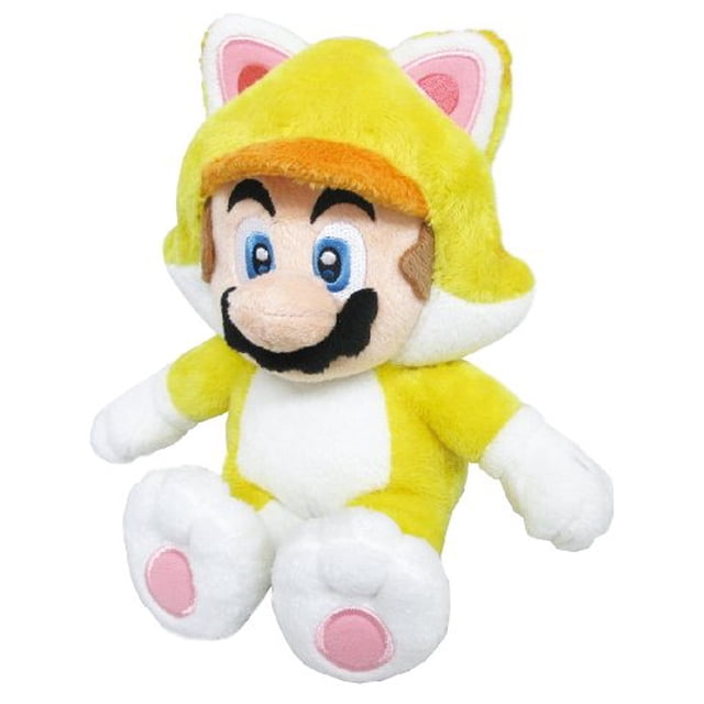 LITTLE BUDDY Peluche CAT MARIO 10 Pouces Est un Jouet en Peluche Multicolore de MARIO en costume de Chat Jaune avec Ventre et Pattes Blancs, Coussinets de Patte Roses, et Yeux Bleus Brodés et Moustache Noire, Convient comme animal en Peluche Doux et Câlin et Jouet en Peluche de Collection.