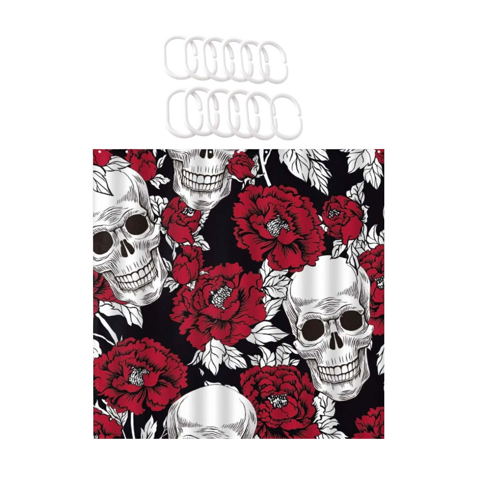 Hearth & Gear Stylish Printed Shower Curtain With Hooks Fabric Bathroom Modern Design For Bathtub And Shower Enclosure Sheer Shower Curtains 84 Inches Long before Christmas Shower Curtain Liner