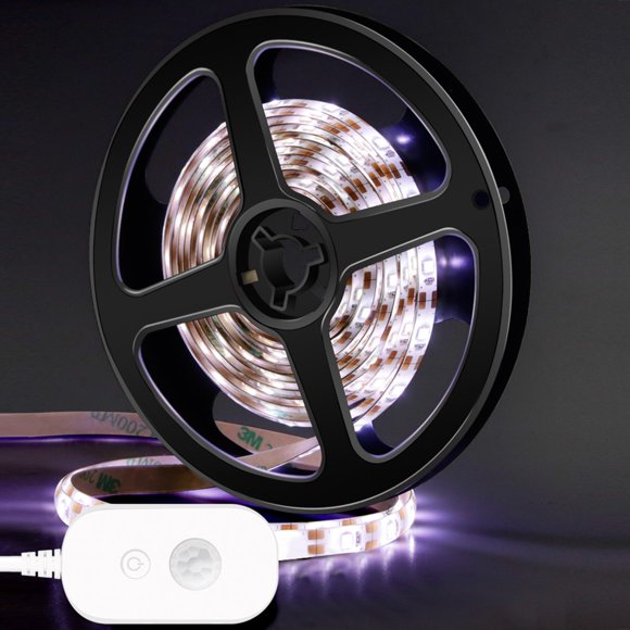 RisingPro Under Cabinet Lighting Smart Dimmable 5V USB PIR Motion Sensor LED Strip Lights Flexible Adhesive Lamp Tape For Closet Stairs Kitchen Cabinet